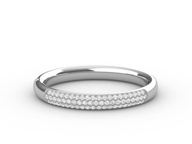 Platinum Bracelet with White Diamond Pavé