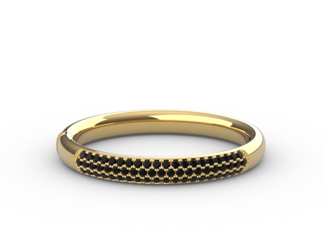 Yellow Gold Bracelet with Black Diamond Micro Pavé