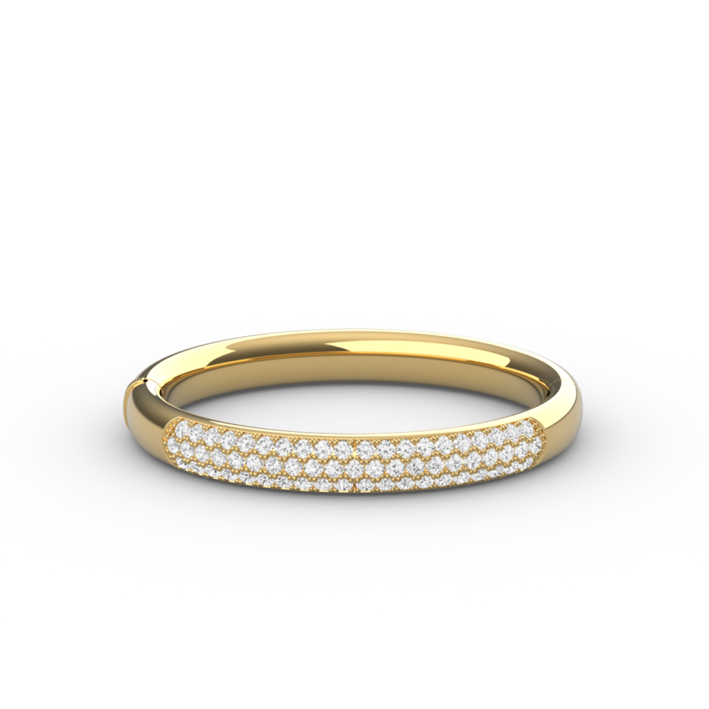Yellow Gold Bracelet with White Diamond Micro Pavé