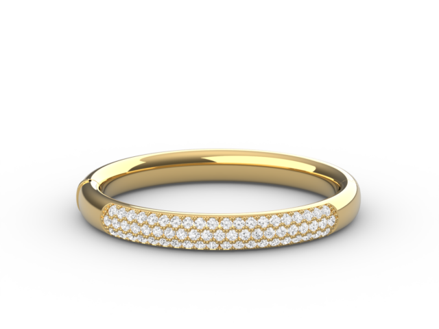 Yellow Gold Bracelet with White Diamond Micro Pavé