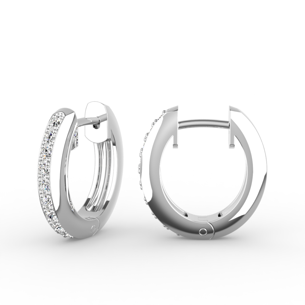 Huggie Earrings - Pavé Diamond Platinum