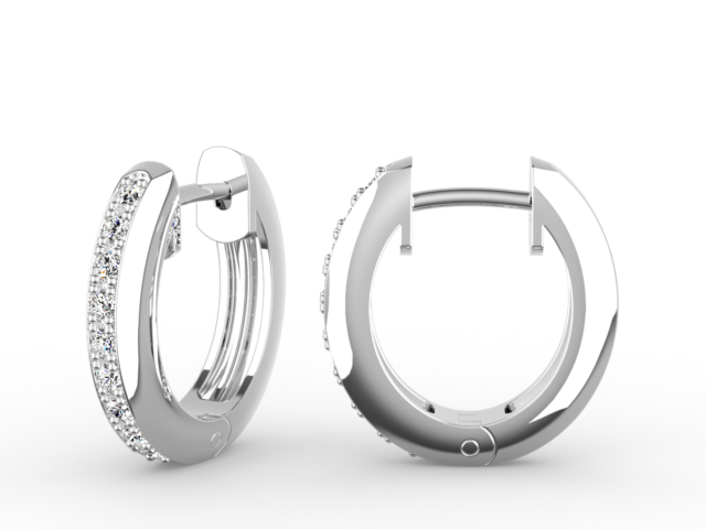 Huggie Earrings – Pavé Diamond Platinum