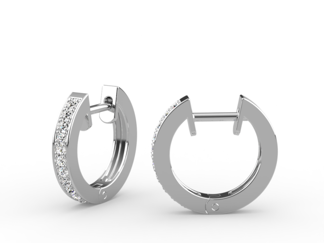 Huggie Earrings – Pavé Diamond Platinum