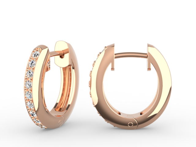 Huggie Earrings – Pavé Diamond Rose Gold