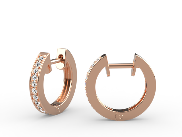 Huggie Earrings – Pavé Diamond Rose Gold