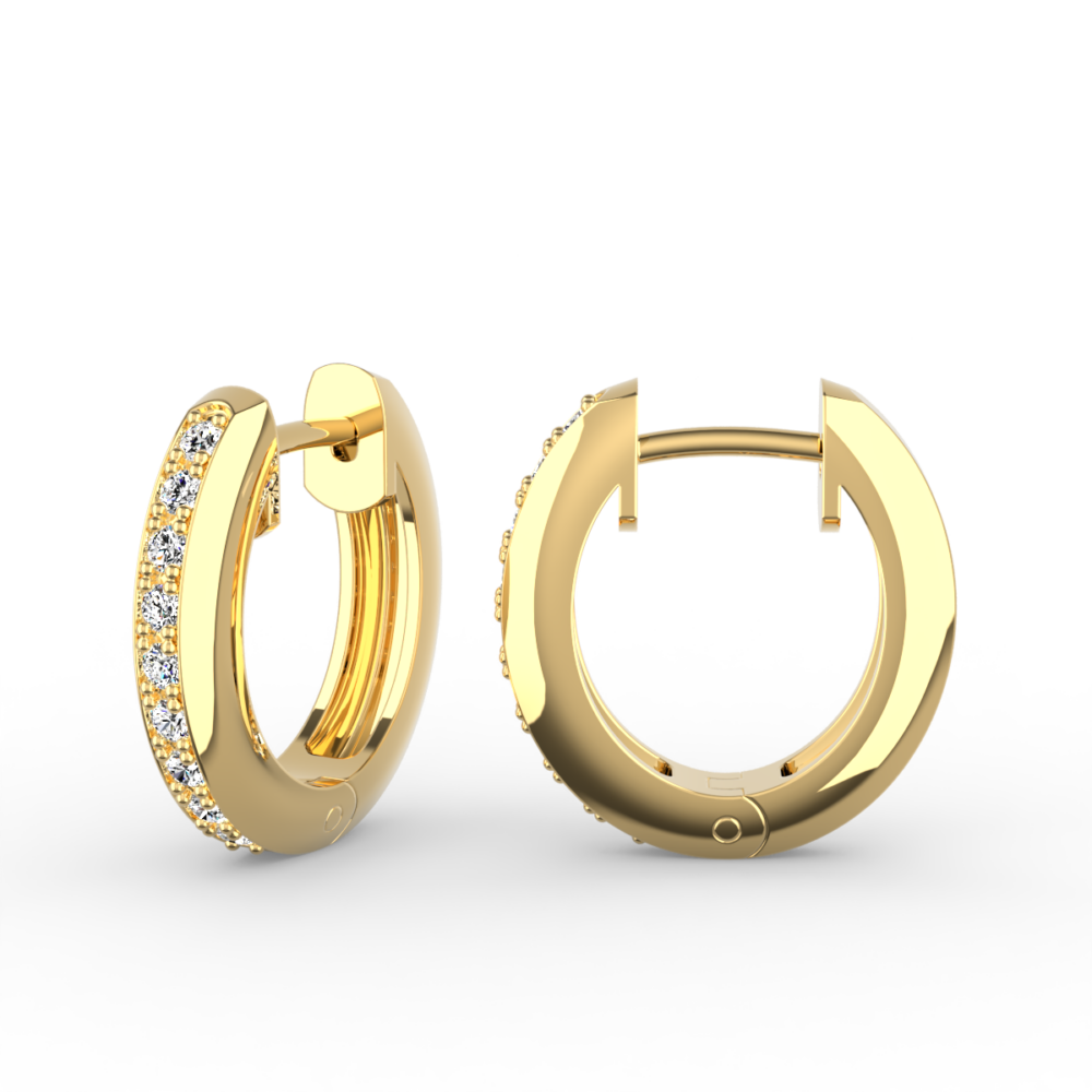 Huggie Earrings - Pavé Diamond Yellow Gold