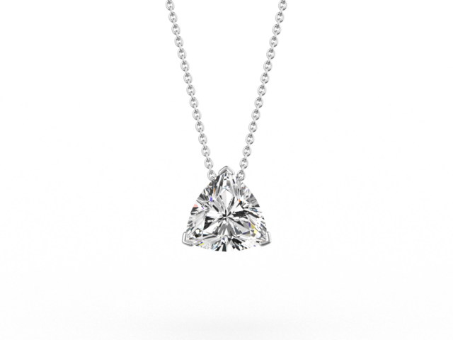 Trilliant Cut Diamond Floating Pendant