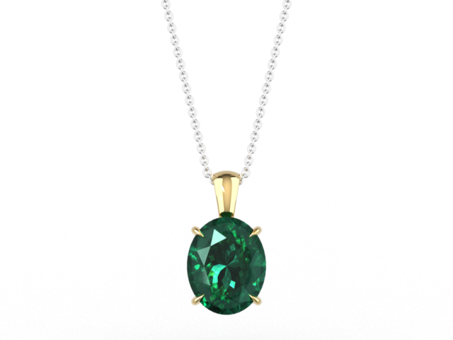 Oval Cut Emerald Pendant