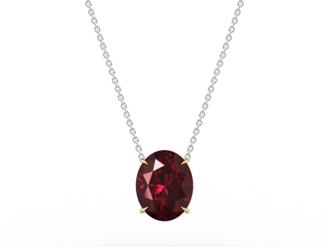 Oval Cut Ruby Floating Pendant
