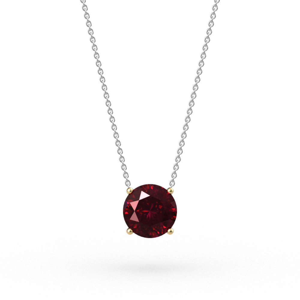 Round Cut Ruby Floating Pendant
