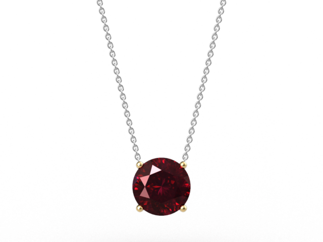 Round Cut Ruby Floating Pendant
