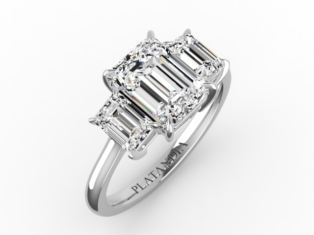 Emerald Cut Diamond 3-stone Ring