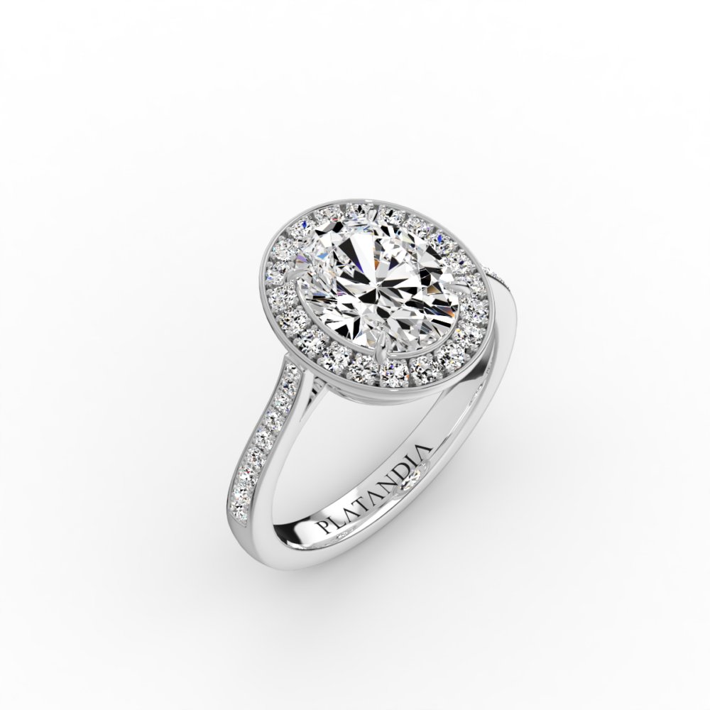 Oval Cut Diamond Halo Ring