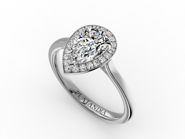 Pear-Cut Diamond Halo Ring