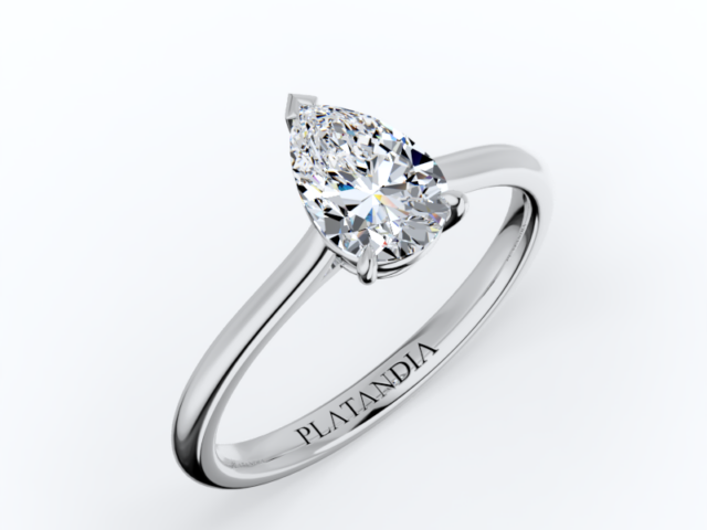 Pear-Cut Diamond Solitaire Ring