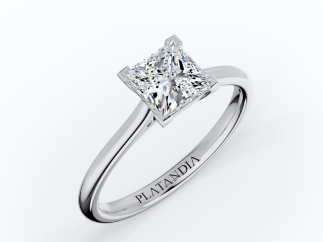 Octagon Square Cut Diamond Solitaire Ring