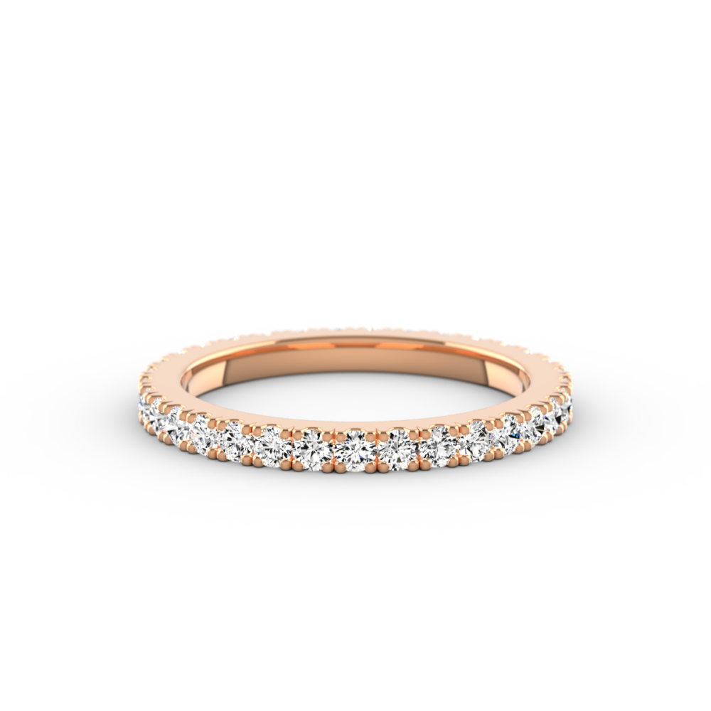 Cut Up Claw Set Full Eternity Ring in Rose Gold