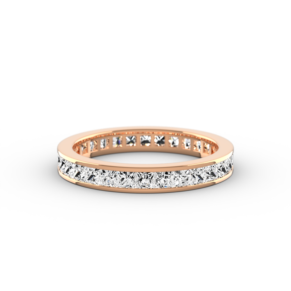 Full Eternity Channel Set Ring with Princess Cut Diamonds