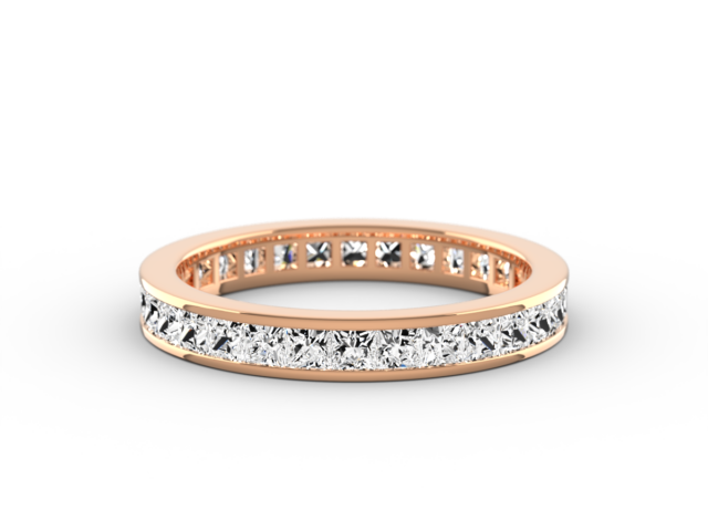 Full Eternity Channel Set Ring with Princess Cut Diamonds