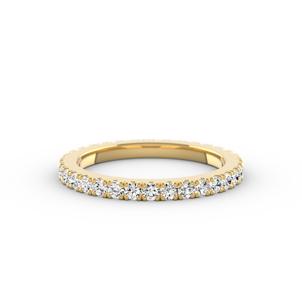 Cut Up Claw Set Full Eternity Ring in Yellow Gold
