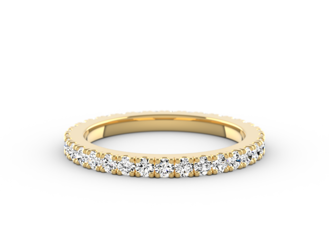 Cut Up Claw Set Full Eternity Ring in Yellow Gold