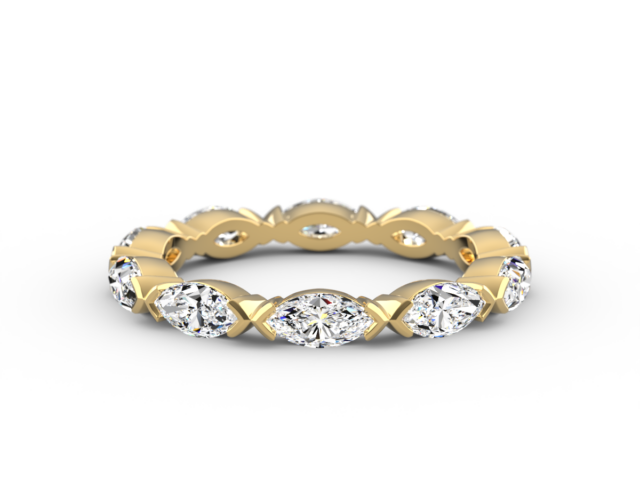 Marquise V-Claw Full Eternity Ring in Yellow Gold
