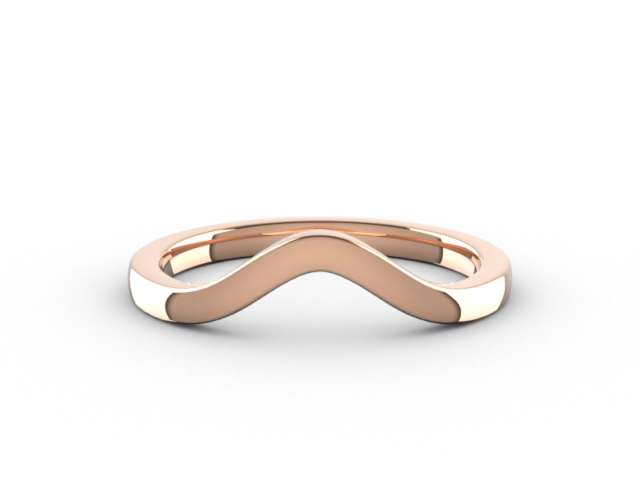 Classic Curved Ladies Wedding Band in Rose Gold