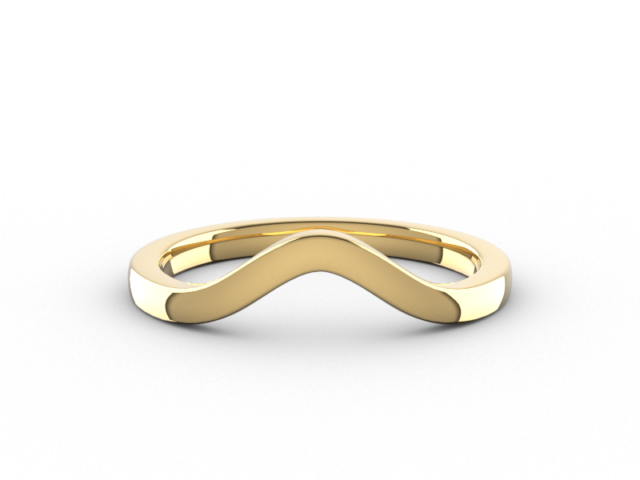 Classic Curved Ladies Wedding Band in Yellow Gold