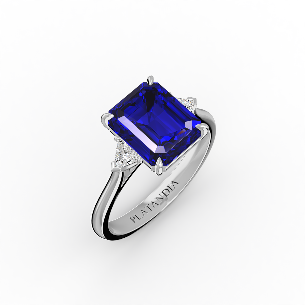 Sterling Silver Cubic Zirconia Tanzanite Emerald Cut 4.00CT Women's Stud Earrings – Prong Set