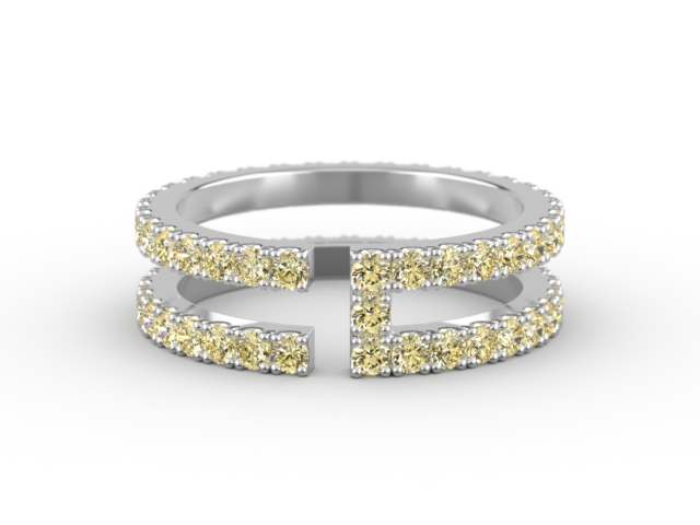 Platinum – T – Host with Yellow Diamonds