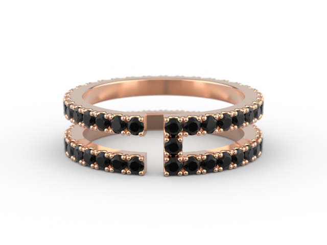 Rose Gold – T – Host with Black Diamonds