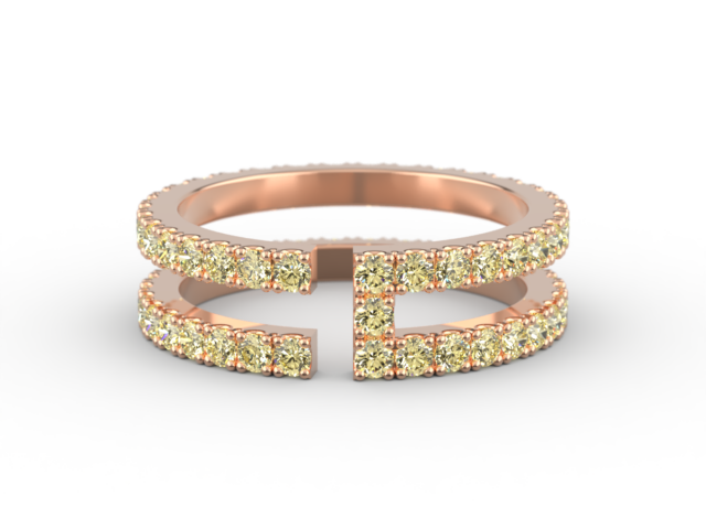 Rose Gold – T – Host with Yellow Diamonds
