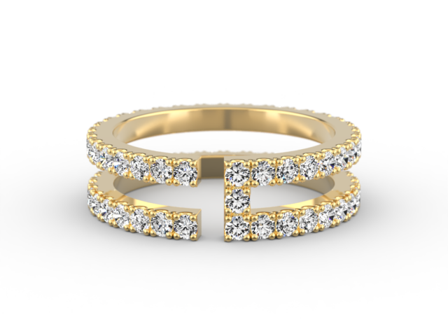 Yellow Gold – T – Host with White Diamonds