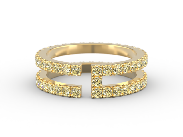 Yellow Gold – T – Host with Yellow Diamonds