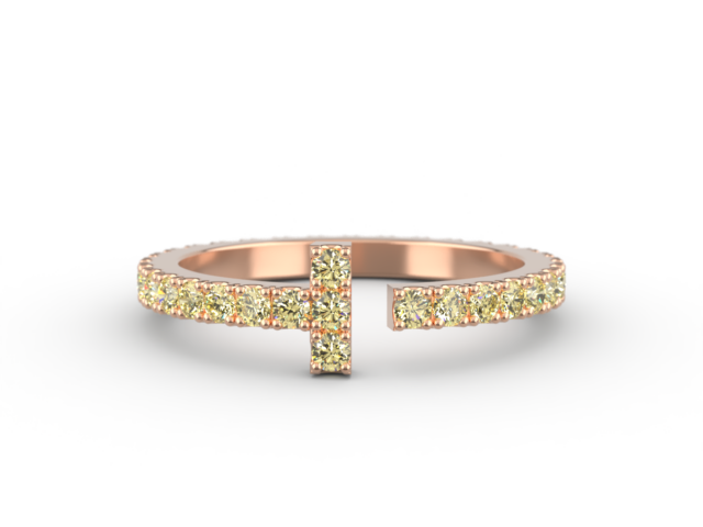 Rose Gold – T –  Insert with Yellow Diamonds